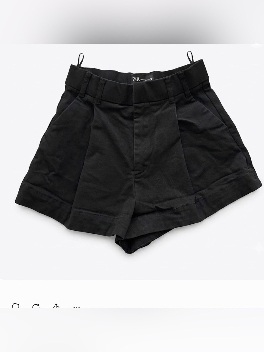 Zara Black High-Waist Tailored Shorts size xs